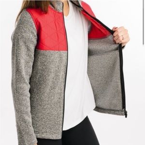 Zyia Active Red Quilted Ash Cabin Jacket